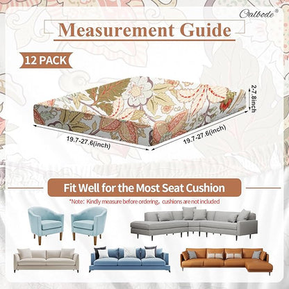 12Pcs High Elastic Digitally Printed Sofa Seat Cushion Cover, Soft & - Image 2