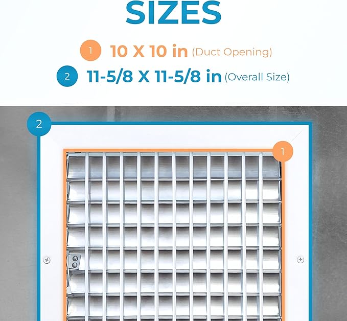 Aluminum 10x10 Inch Air Vent Covers Wall AC Grille - Image 3