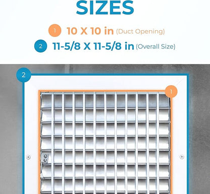 Aluminum 10x10 Inch Air Vent Covers Wall AC Grille - Image 3