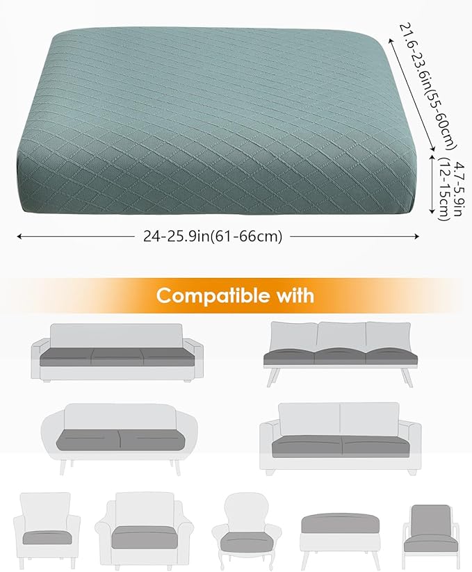 Fuloon Waterproof Seat Cushion Covers 2 PCS, Stretch Sofa Cushion Slipcovers - Image 4