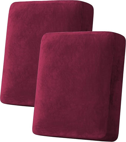H.VERSAILTEX Velvet Stretch Couch Cushion Cover Plush Cushion Slipcover by HVERSAILTEX