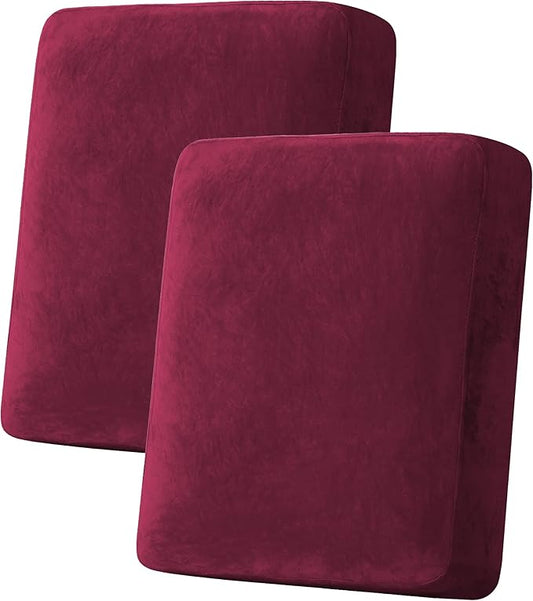 H.VERSAILTEX Velvet Stretch Couch Cushion Cover Plush Cushion Slipcover by HVERSAILTEX
