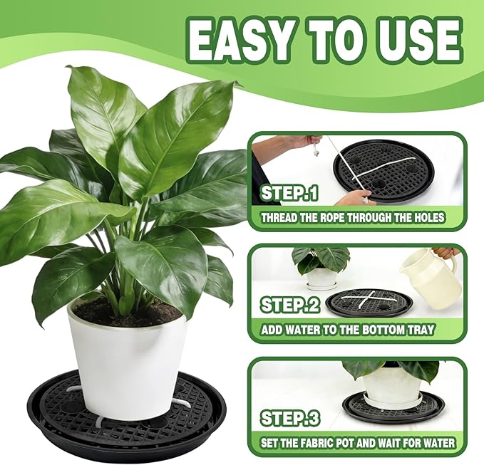 4 Pcs 14'' Self-Watering Pot Base, Auto-Irrigation System Plant Saucer Stand - Image 5