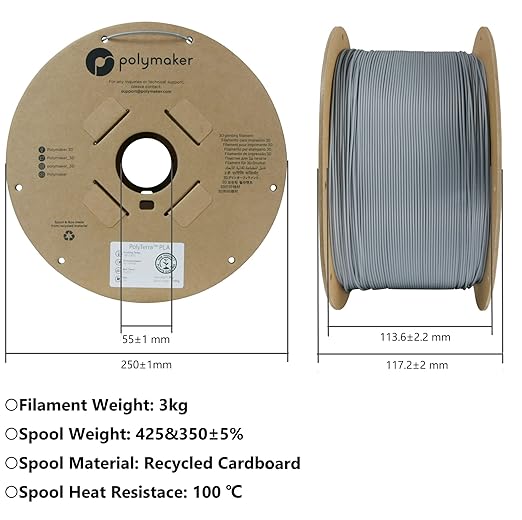 Polymaker Matte PLA Filament Matte Fossil Grey 1.75mm 3kg 3D Printing Filament - Image 8