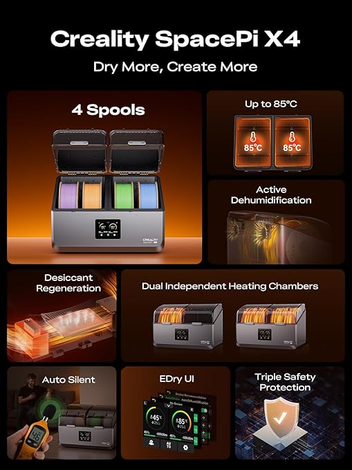 Creality Filament Dryer Box 4 Spools, Space Pi X4 Filament Storage Box - Image 2