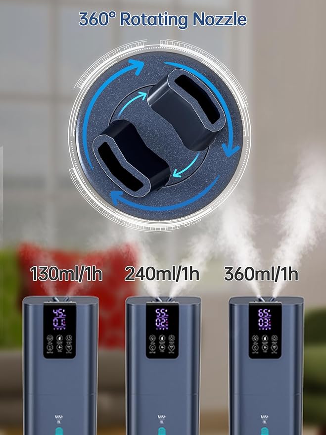 8L Smart Humidifiers for Bedroom Large Room, 2.1Gal Cool Mist Top Fill Diffuser - Image 5