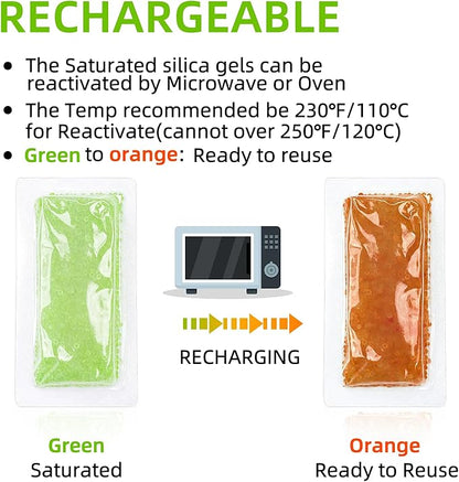 3Pcs 100g Rechargeable Desiccant Packs, Moisture Absorbing Bag, Silica Gel - Image 5
