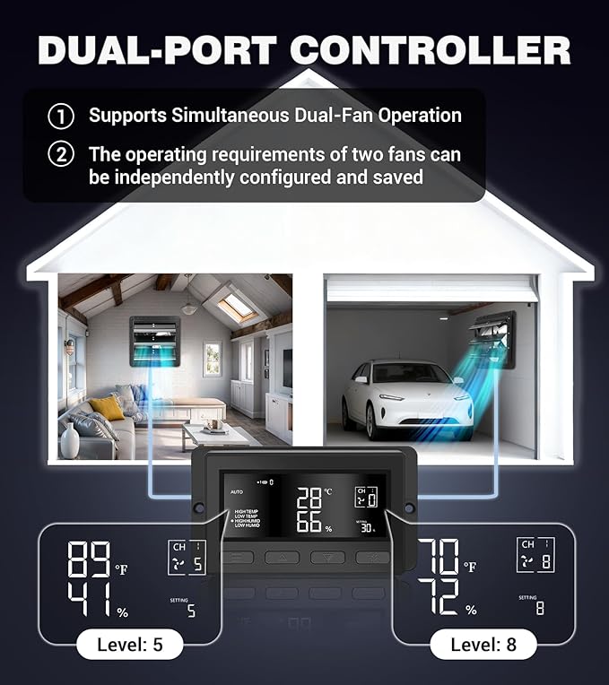 YOZON 12 Inch Attic Fan with Thermostat, Garage Exhaust Fan with Smart - Image 3