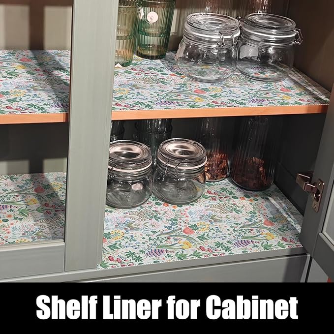 Floral Shelf Drawer Liners, 24IN x 10FT Non Adhesive and Strong Non-Slip - Image 4