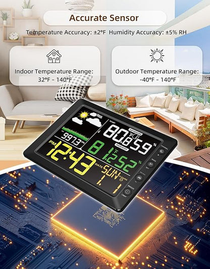 DOOMAY Indoor Outdoor Wireless Weather Station | Digital Thermometer Hygrometer - Image 8