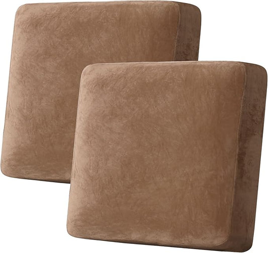 H.VERSAILTEX Velvet Stretch Couch Cushion Cover Plush Cushion Slipcover by HVERSAILTEX