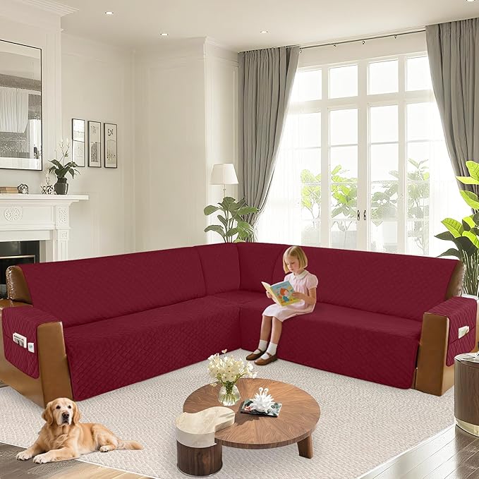 Arfntevss Waterproof Sectional Couch Covers L Shape Washable Velvet Sofa Cover - Image 6