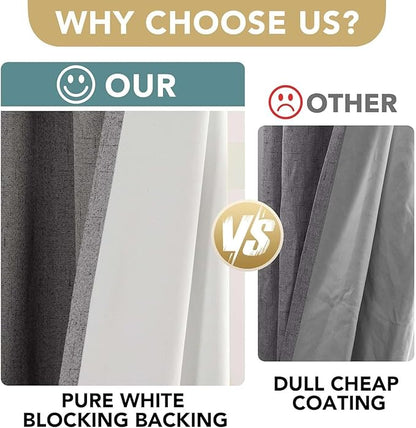 H.VERSAILTEX Linen Curtains 100% Blackout Curtains - Image 3