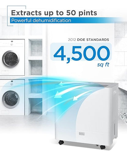 BLACK+DECKER 50-Pint Portable Dehumidifier - Image 2