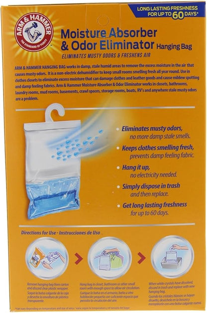 Arm & Hammer Moisture Absorber & Odor Eliminator 16oz Hanging Bag, 3 Pack – - Image 3