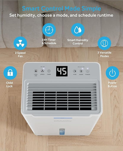 21 Pints Dehumidifier for Basement, 1500 Sq. Ft Dehumidifiers for Home - Image 5