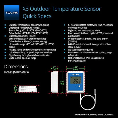 YoLink Smart X3 Version Outdoor Temperature Data Logger - Image 3