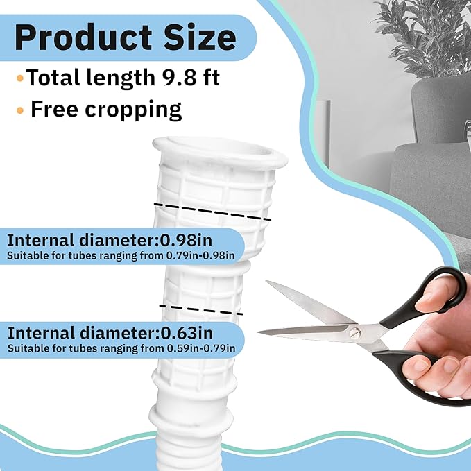 10 Ft Portable Dehumidifier Drain Hose | Universal Replacement Hose Kit - Image 3