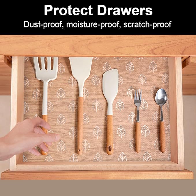 Cooyes Shelf Liners for Kitchen Cabinets, Waterproof and Oil-Proof Kitchen - Image 2