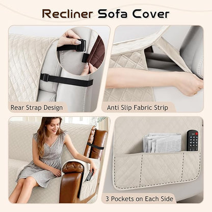 Arfntevss Waterproof Recliner Sectional Couch Covers - Image 4