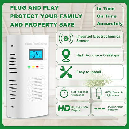 Combination Gas and Carbon Monoxide Detector Plug-in | CO Alarm & Natural Gas - Image 3