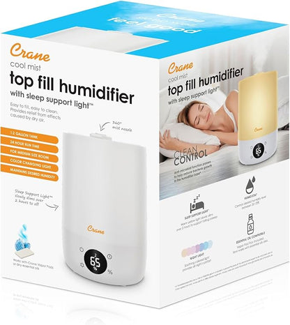 Crane Ultra-Quiet 3-in-1 Humidifier, Essential Oil Aroma Diffuser & Soothing - Image 10