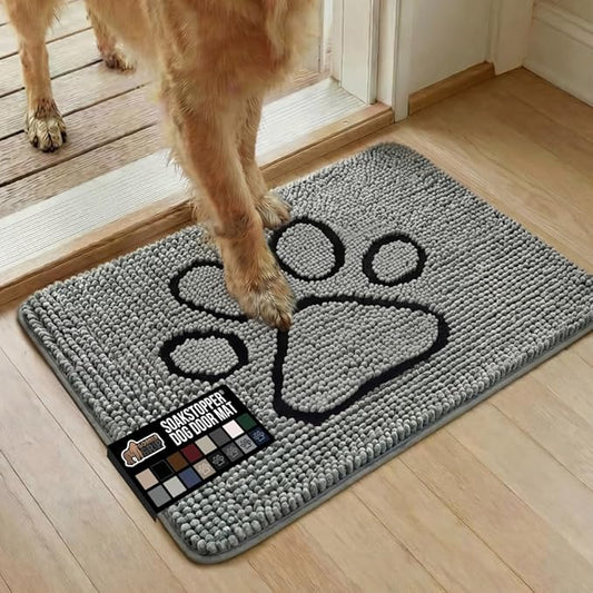 GORILLA GRIP SOAKSTOPPER Dog Door Mat, Machine Washable Rug Absorbent Doormat by GorillaGrip