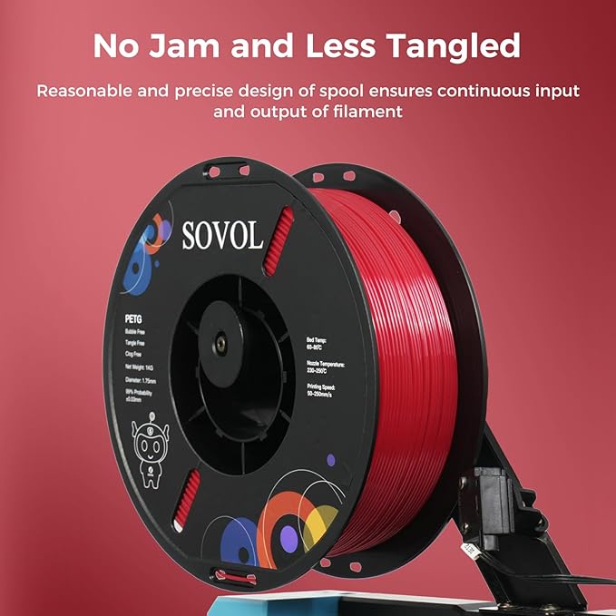 Sovol 3D Printer PETG Filament 1.75mm 1KG, High Precision, Strong Toughness - Image 5
