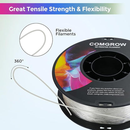 Comgrow TPU Filament 1.75, Flexible 95A Soft 3D Printing Filament fit Most 3D - Image 4