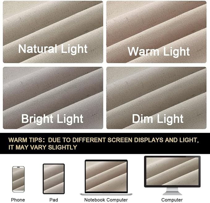 PrinceDeco Linen 100% Blackout Curtains - Image 6