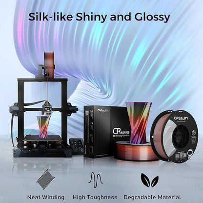 Creality Silk Filament, PLA 3D Printer Filament 1.75mm Multi Color, Smooth and - Image 2