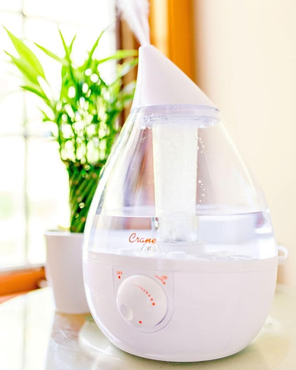 Crane White Teardrop Ultrasonic Cool Mist Humidifier, 1 Gallon Auto Shut-Off - Image 7