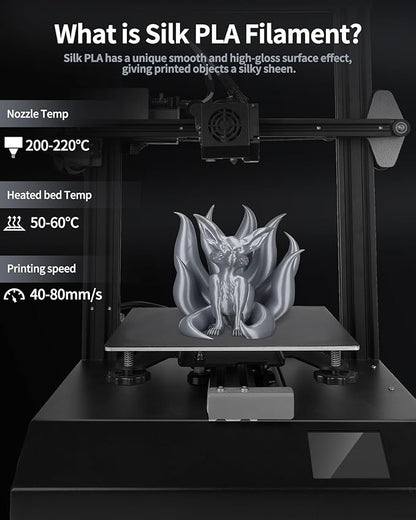 LANDU Silk PLA Filament 1.75mm Silver 1KG, 3D Printer Filament Dimensional - Image 6