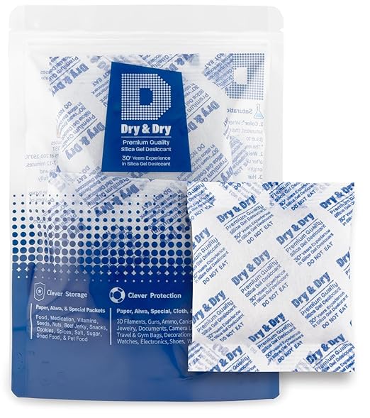 Dry & Dry 100 Gram Silica Gel Packets Desiccants, Silica Packets by DryDry