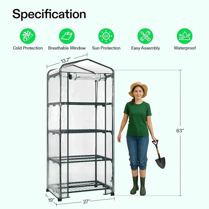 VIVOSUN Mini 4-Tier Greenhouse - Image 2