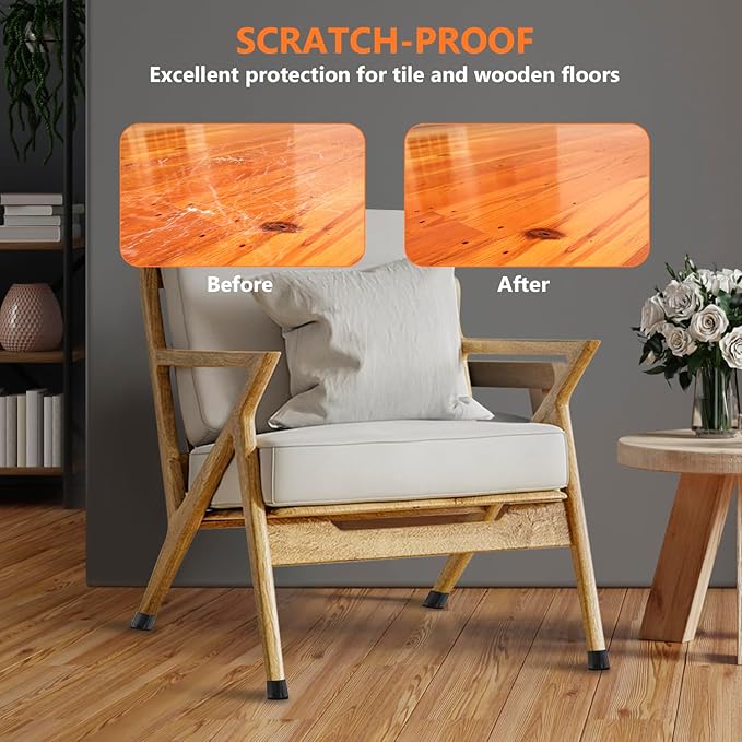 BAIPOK 16pcs Round Chair Leg Floor Protectors, Felt Pads Chair Leg Protectors - Image 4