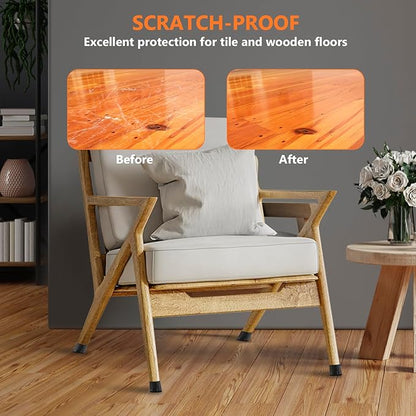 BAIPOK 16pcs Round Chair Leg Floor Protectors, Felt Pads Chair Leg Protectors - Image 4