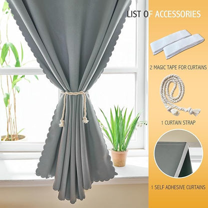 Adhesive Curtain 100% Blackout No-Drill Easy Install - Image 4