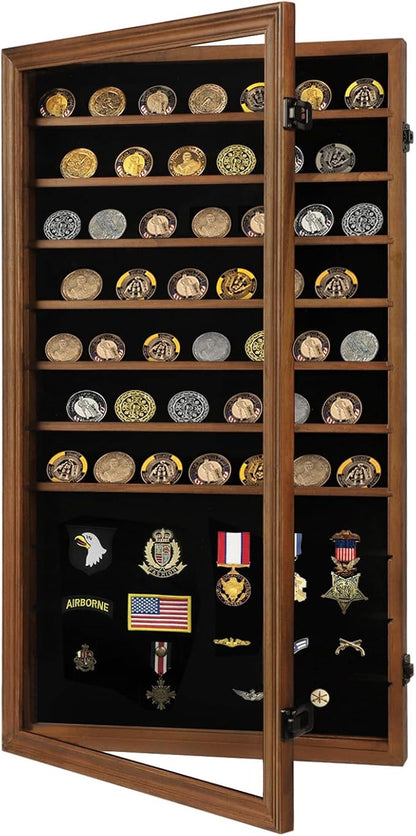 Jinchuan Military Challenge Coin Display Case Lockable Cabinet Rack Shadow Box by Jinchuan