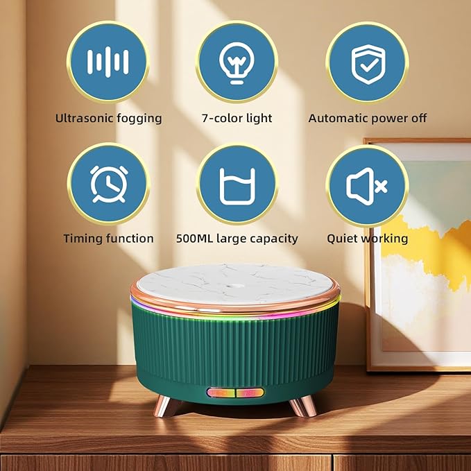 500ML Essential Oil Diffuser: Ultrasonic Aroma Diffuser - Image 2