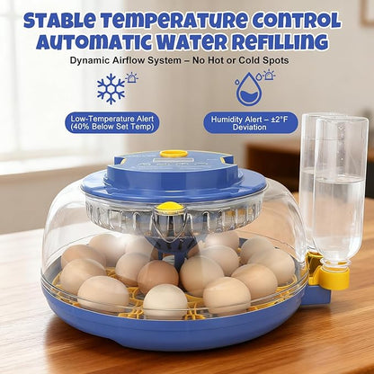 Advanced 18-Egg Incubator for Hobbyists, Dual-Size Egg Trays, Custom Incubation - Image 2