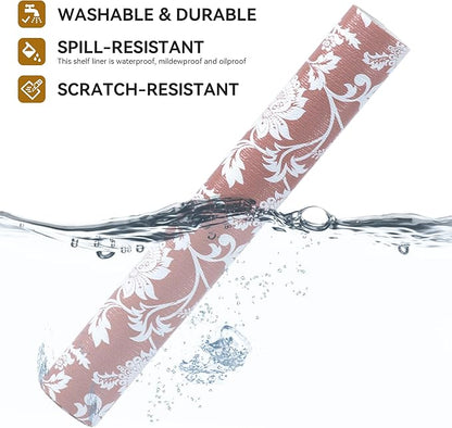 RAY STAR Shelf Liner, 12 Inch x 10 Feet Non Adhesive Floral Kitchen Cabinet - Image 2