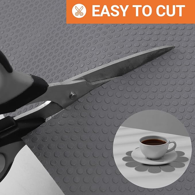 FLPMIX Waterproof Cabinet Shelf Liner: Non-Adhesive Drawer Liners Dark Grey - Image 7