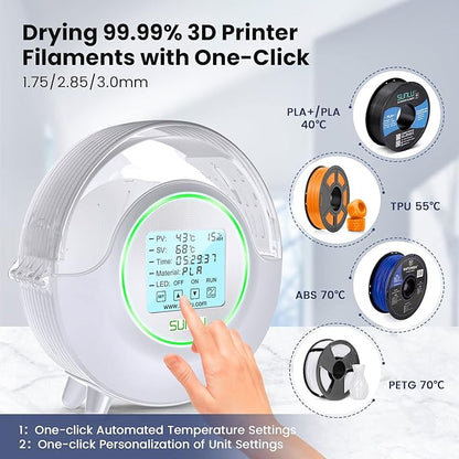 SUNLU PLA Plus Gold 1.75mm, Upgraded S2 Filament Dry Box White - Image 5