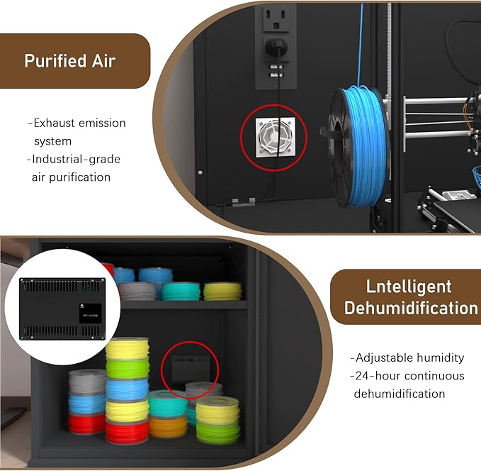 400L 3D Printer Cabinet with Filament Storage, Built-in Dehumidifier & - Image 4