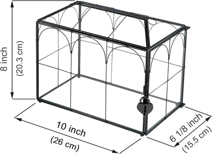 Wedding Card Box with Slot, 10.2'' Large Glass Card Boxes - Image 6