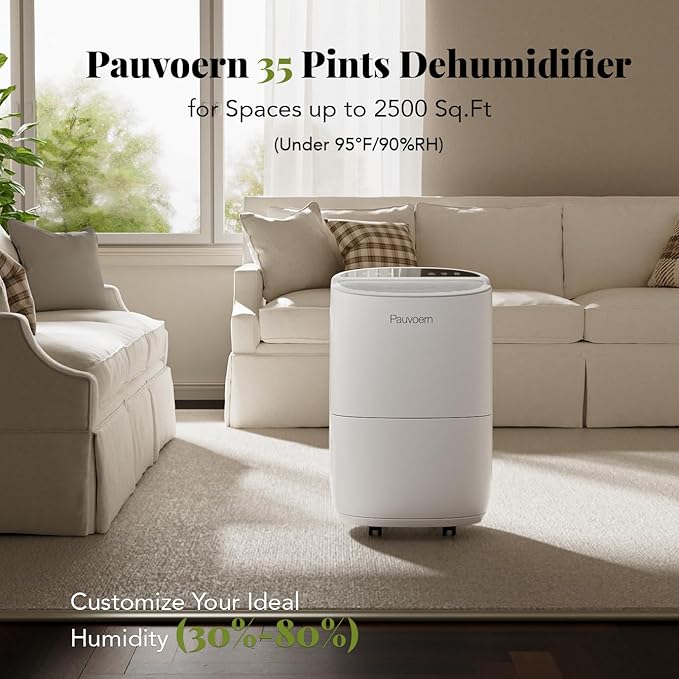 Energy Star Smart Dehumidifier for Home & Basement, 35 Pints, 37dB Ultra Quiet - Image 3