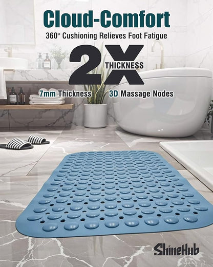 Non-Slip Bath Mat for Tub Shower, TPE Machine Washable Bathroom Essentials - Image 3