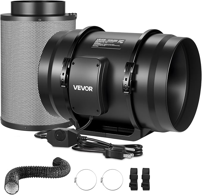 VEVOR 8" Air Filtration Kit, 180 CFM Inline Duct Fan by VEVOR