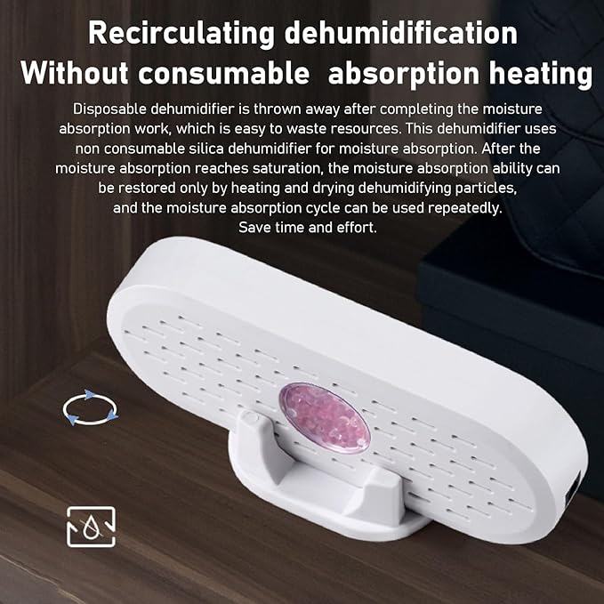 Small Dehumidifier, Portable Mini Humidity Absorbers, ABS 5W 6V Effective White - Image 5